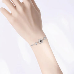 Double Heart Projection Bracelet for Ladies