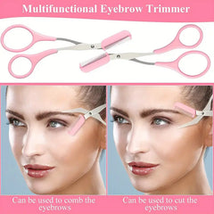 Vintage Stainless Steel Eyebrow Scissors & Comb Set