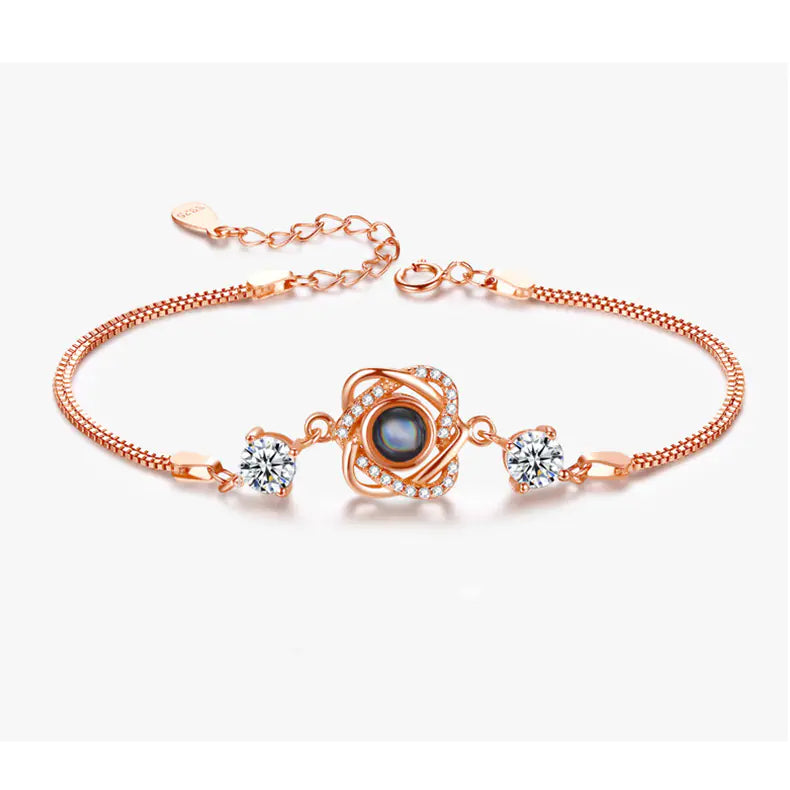 Double Heart Projection Bracelet for Ladies