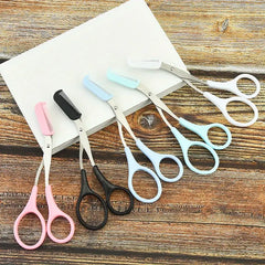 Vintage Stainless Steel Eyebrow Scissors & Comb Set