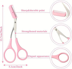 Vintage Stainless Steel Eyebrow Scissors & Comb Set
